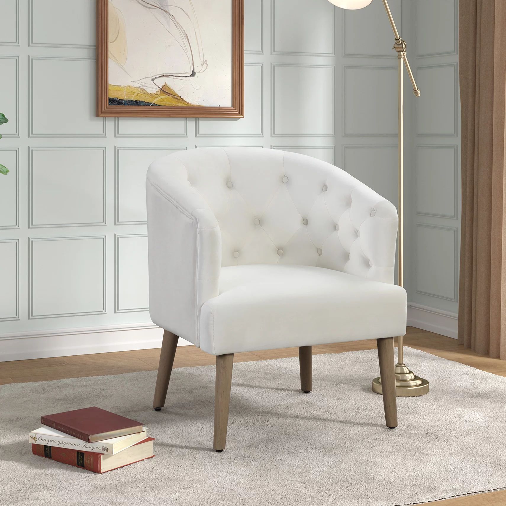 Better Homes & Gardens Barrel Accent Chair, Vanilla Dream - Walmart.com | Walmart (US)