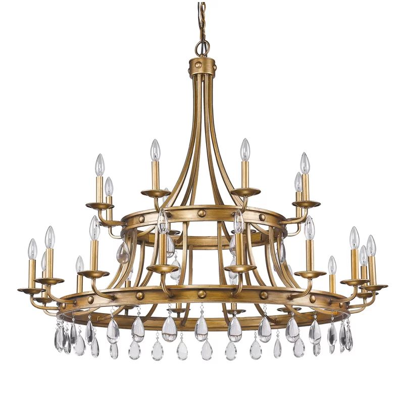 Lipscomb 24-Light Candle Style Tiered Chandelier with Crystal Accents Accents | Wayfair Professional