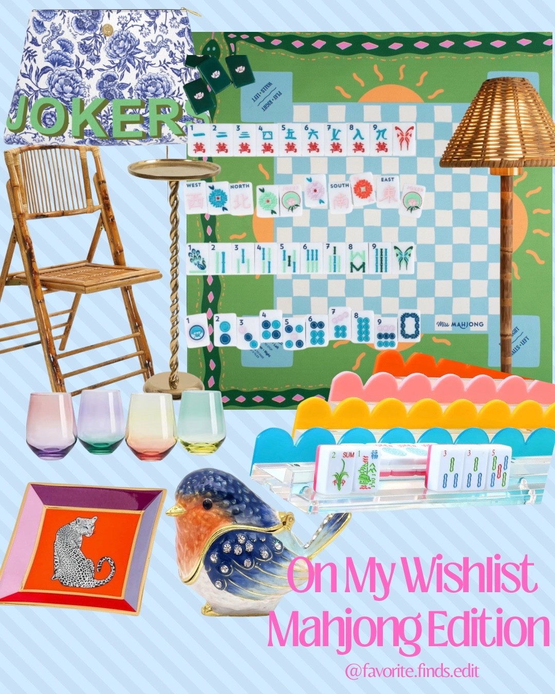 On my wishlist: Mahjong Summer Edition 🀄️✨

All the fun, colorful extras that make game night feel extra—from statement trays and chic racks to the cutest hosting pieces. Saving these for my dream setup (and future hosting era 💁‍♀️) #ltkmahjong


#LTKTravel #LTKmomlife #LTKHome