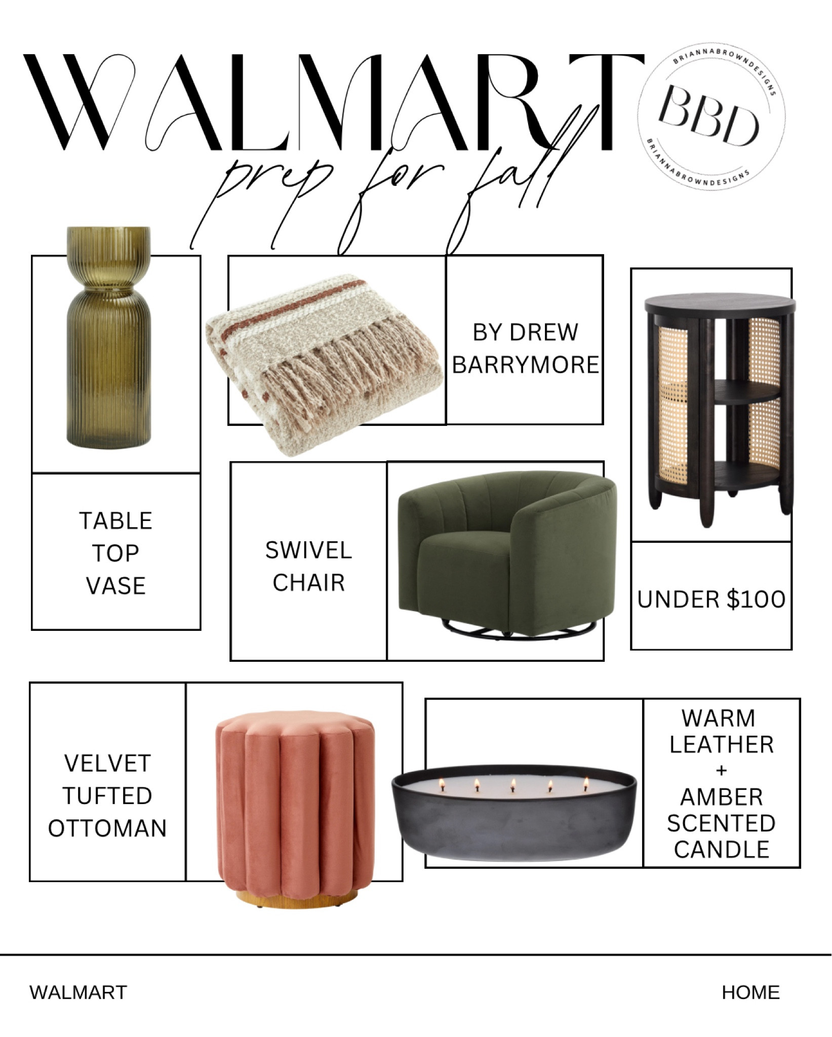 Start prepping for fall with Walmart home pieces! 


Walmart, candle, side table, throw blanket, drew barrymore, vase, ottoman, swivel chair, home, Walmart finds, home decor, living room, living space, for the home, fall items, pre fall, prep for fall, furniture

#LTKHome #LTKFamily #LTKSeasonal