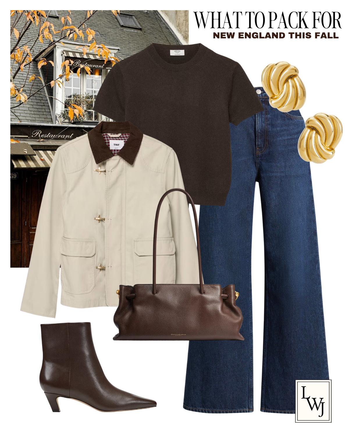 what to pack for new england this fall 

fall style / fall outfits / east coast / style over 30 / elevated style / preppy style / barn jacket / cashmere sweater tee / dark blue wide leg jeans / brown leather purse / marc fisher kitten heel booties

#LTKootd #LTKSeasonal #LTKTravel