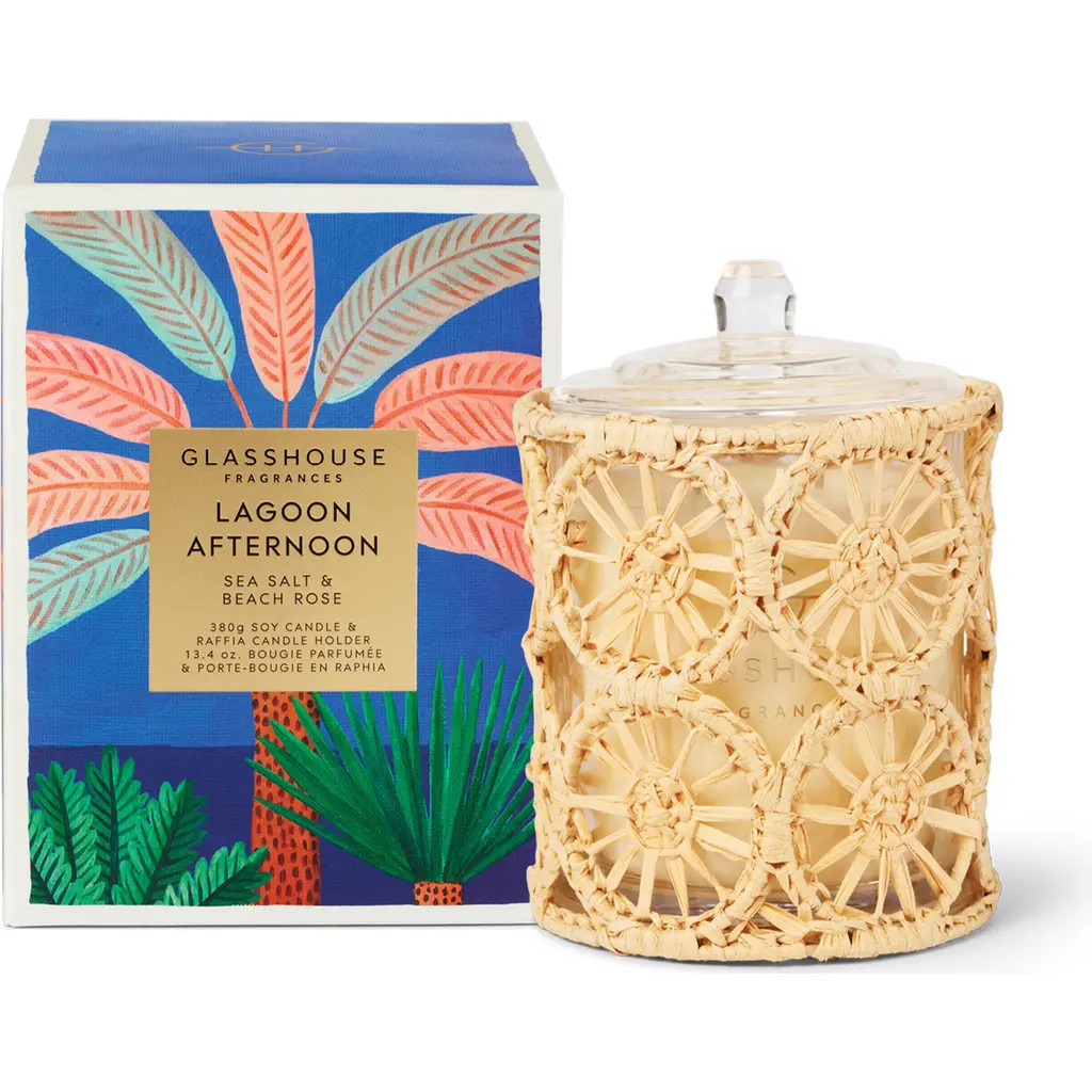 Glasshouse Fragrances Lagoon Afternoon Scented Candle in Clear at Nordstrom, Size 13.4 Oz | Nordstrom