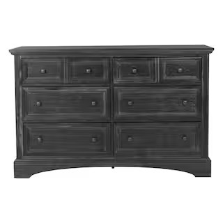 OSP Home Furnishings Farmhouse Basics 6-Drawer Rustic Black Dresser BP-4200-020B - The Home Depot | The Home Depot