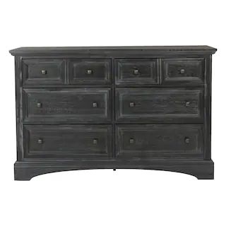 OSP Home Furnishings Farmhouse Basics 6-Drawer Rustic Black Dresser BP-4200-020B - The Home Depot | The Home Depot