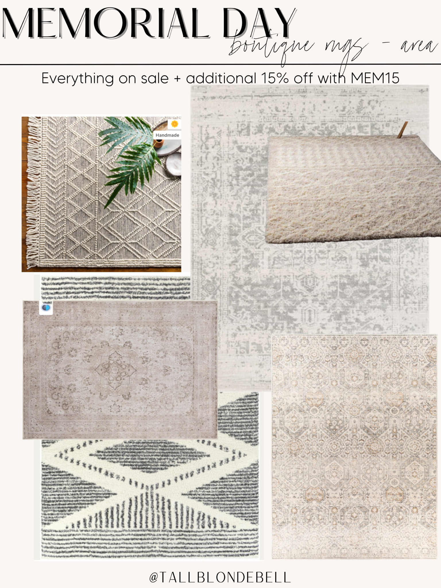 Boutique rug sale - everything is on sale and an additional 15% off with code MEM15

#LTKFind #LTKhome #LTKsalealert