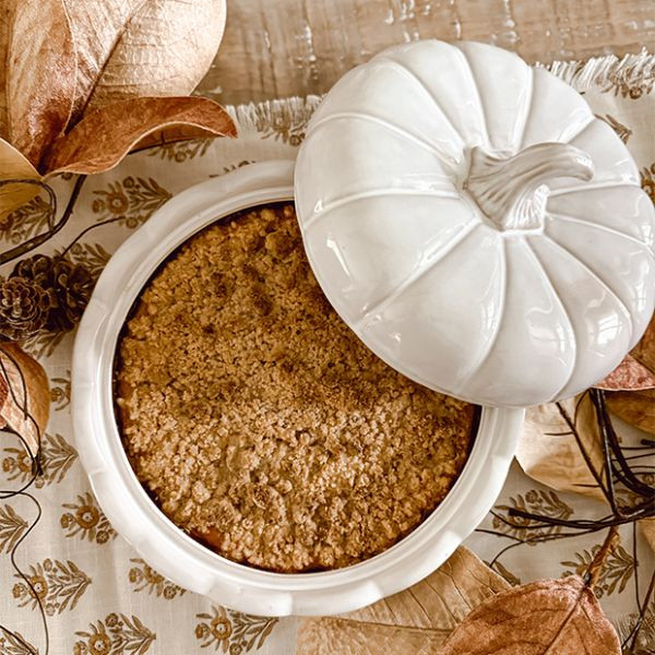 Stoneware Covered Pumpkin Dish | Antique Farm House