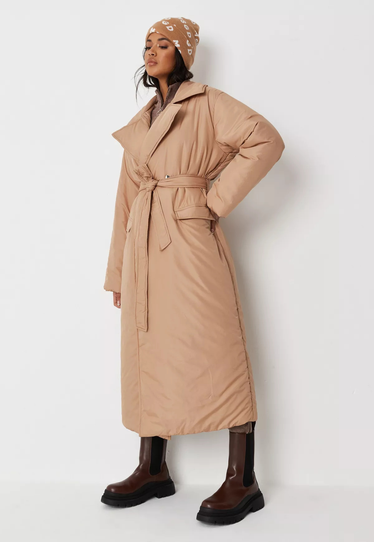 Missguided - Tall Tan Padded Longline Maxi Trench Coat | Missguided (US & CA)