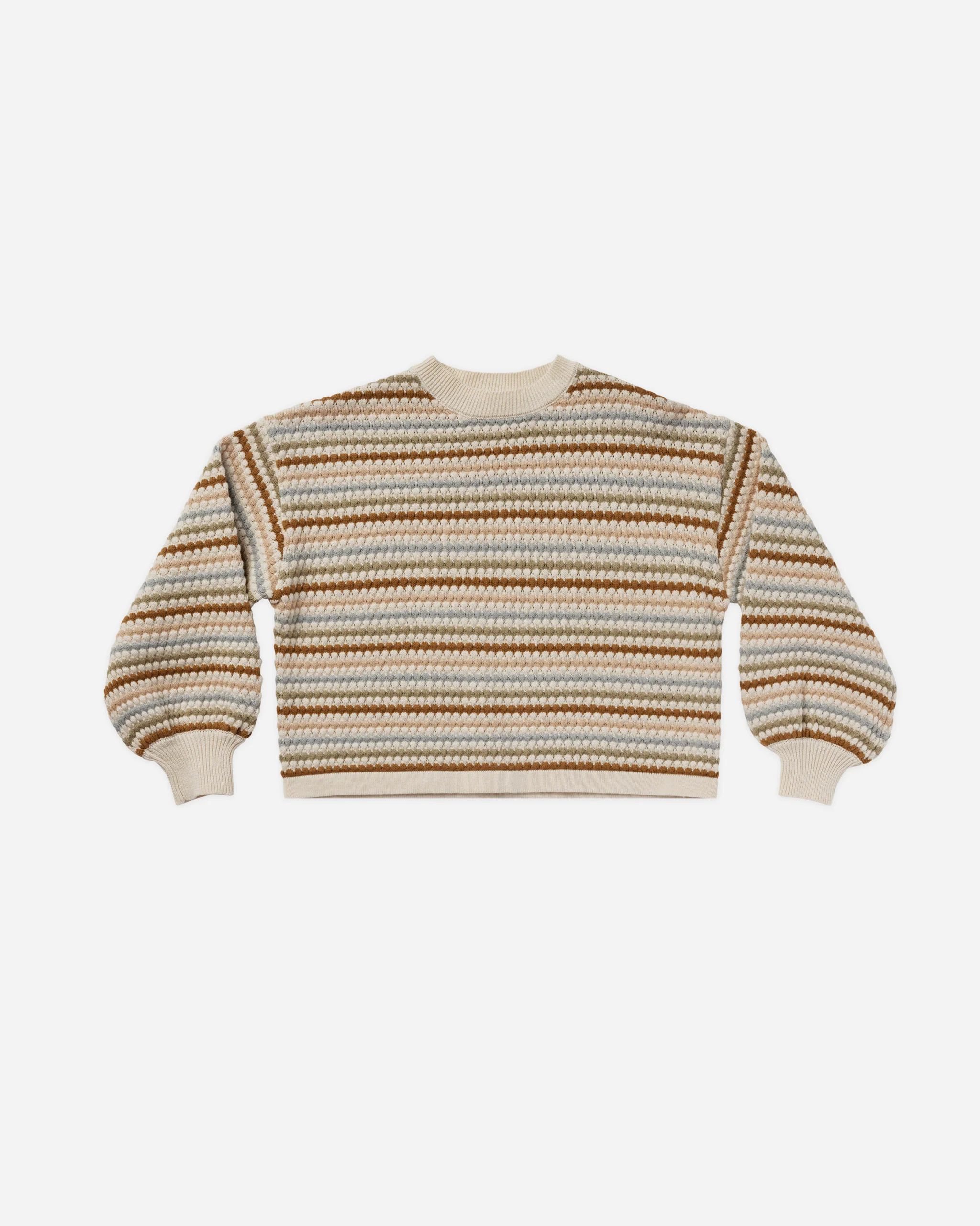Boxy Crop Sweater || Honeycomb Stripe | Rylee + Cru