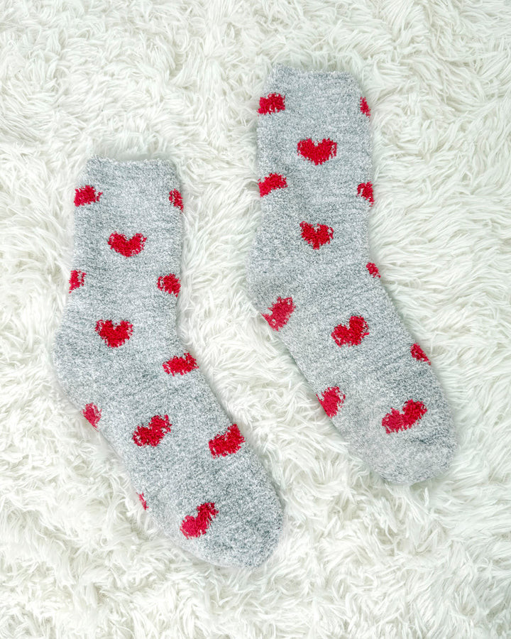 Red Hearts Bia Fuzzy Socks | Splendid