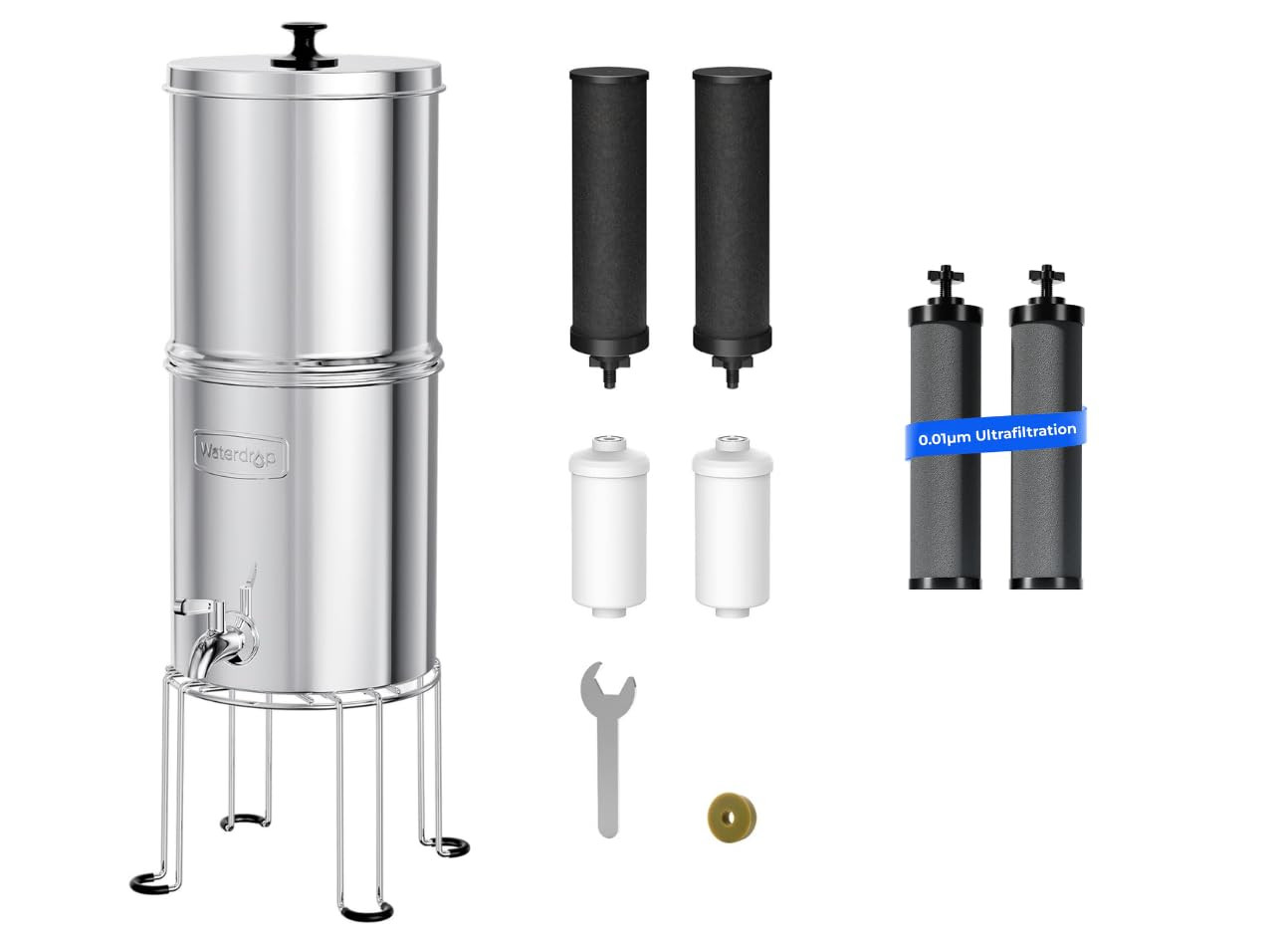 Waterdrop 1.5 Gallons Gravity-fed Water Filter System, NSF/ANSI 42&372 Standard, Stainless-Steel ... | Amazon (US)