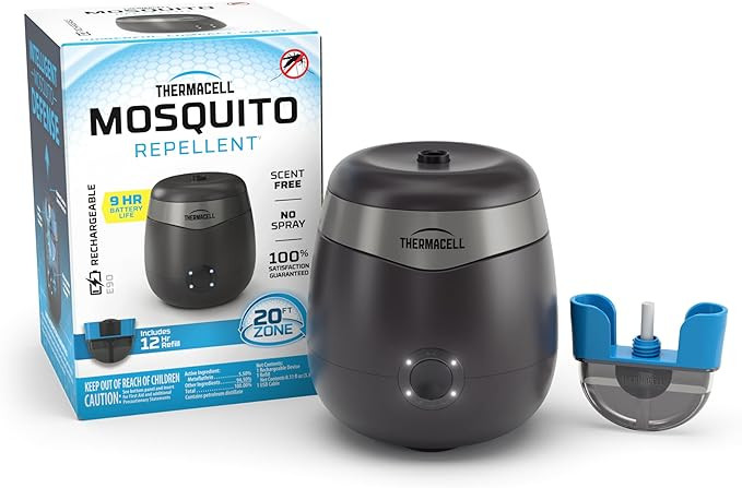 Thermacell Mosquito Repellent E-Series Rechargeable Repeller; Patio Shield 20’ Mosquito Protect... | Amazon (US)
