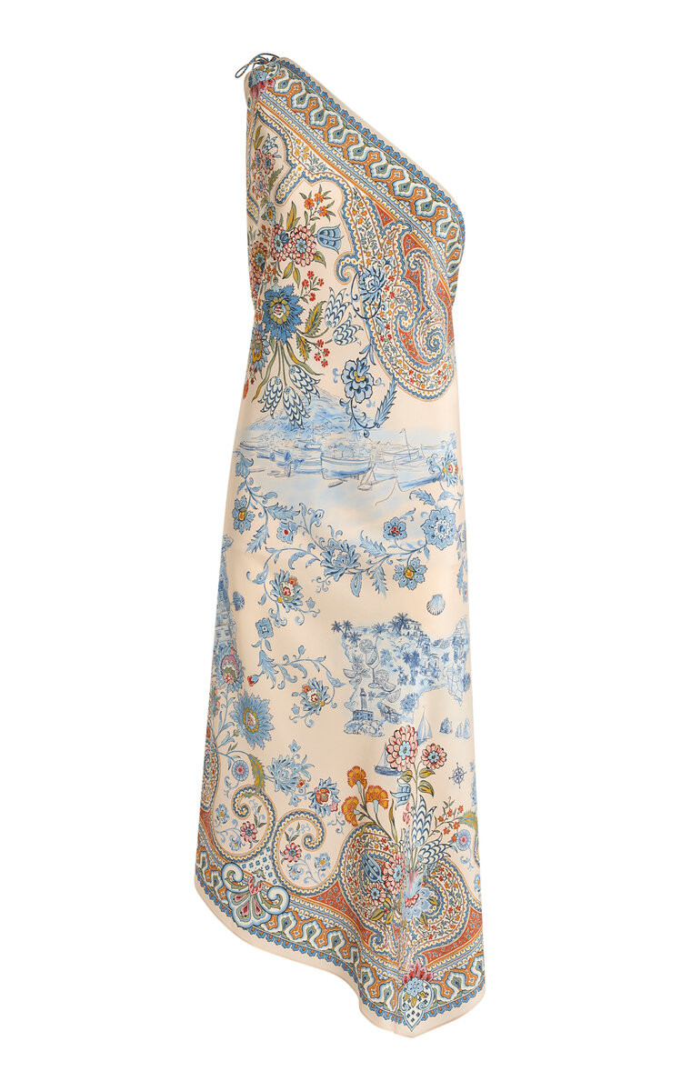 One-Shoulder Silk Midi Dress | Moda Operandi (Global)