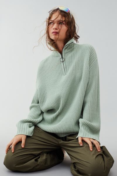 Rib-knit Half-zip Sweater | H&M (US + CA)