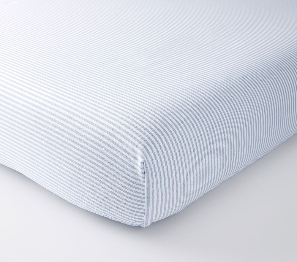 Oxford Stripe Organic Crib Fitted Sheet | Pottery Barn Kids