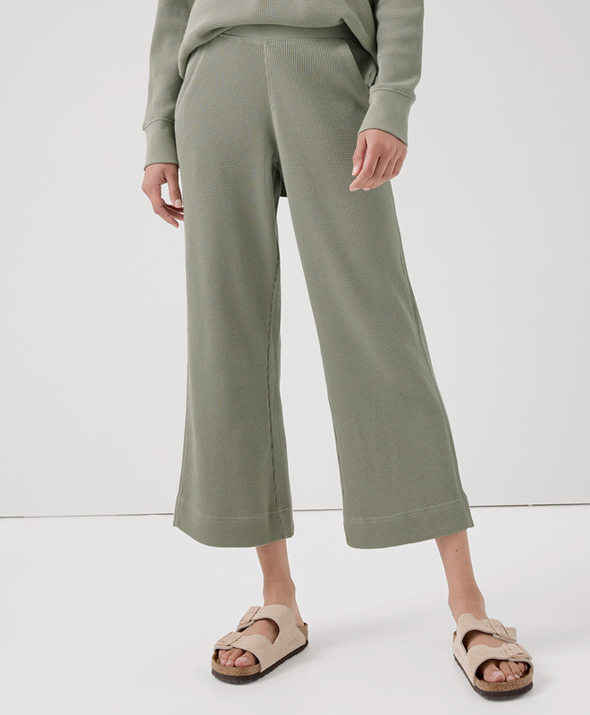 Women’s Thermal Waffle Wide Leg Pant made with Organic Cotton | Pact | Pact Apparel