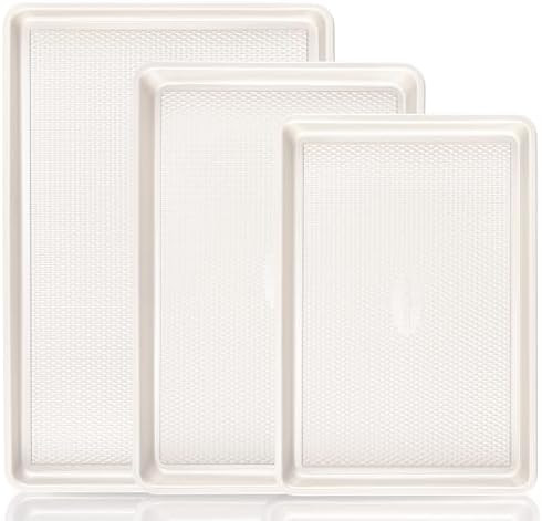 HONGBAKE Baking Sheet Pan Set, Cookie Sheets for Oven, Nonstick Half/Quarter/Jelly Roll Pans with... | Amazon (US)