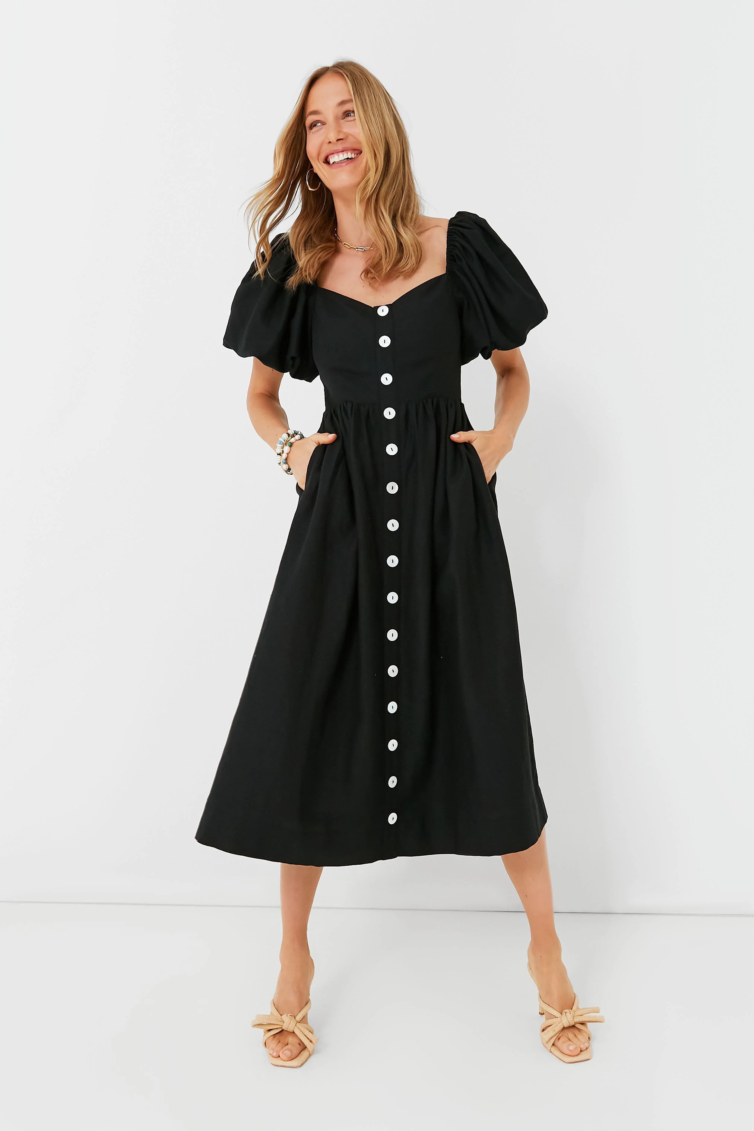Black Alexis Midi Dress | Tuckernuck (US)
