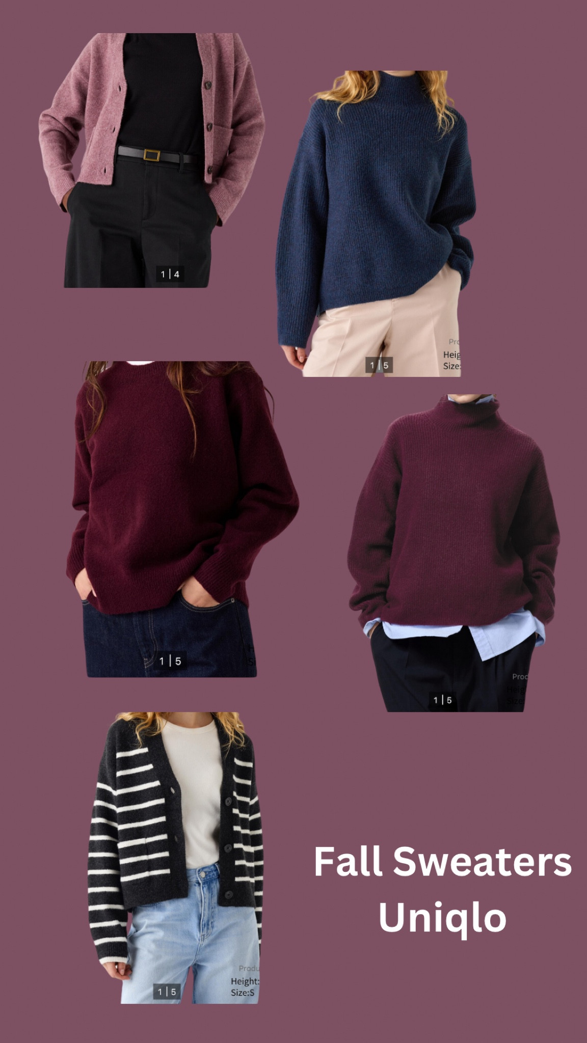 Fall sweaters that I’m in love with ✨🫶🏼 

All great quality from Uniqlo. I’m size small for fitted look and size medium for oversized look. 

#LTKStyleTip #LTKHoliday #LTKFindsUnder100