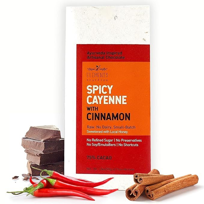 Elements Truffles Spicy Cayenne Chocolate Bar With Cinnamon - Dairy Free Chocolate Bars - Paleo F... | Amazon (US)