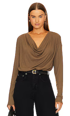 Bobi Cowl Neck Blouse in Olive Tree from Revolve.com | Revolve Clothing (Global)