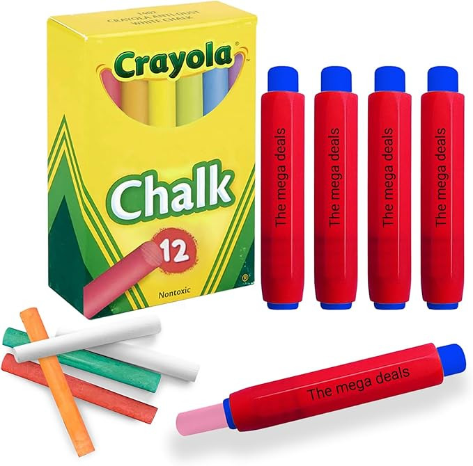 Chalkboard Chalk 12 Pack Colored Chalk, Thin Chalks for Chalkboard with 5 Holders, Non Toxic Chal... | Amazon (US)