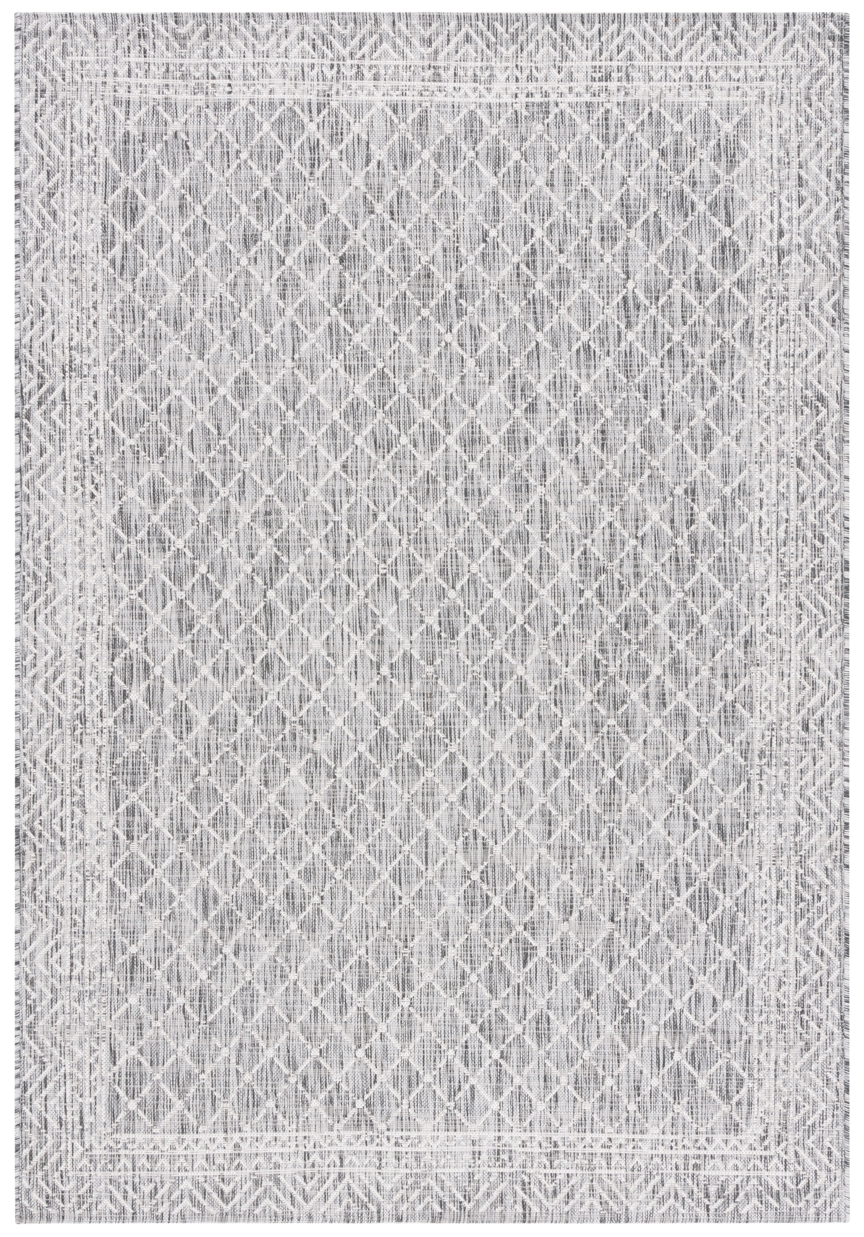 SAFAVIEH Courtyard Frazier Geometric Indoor/Outdoor Area Rug, Light Grey/Dark Grey, 5'3" x 7'7" | Walmart (US)