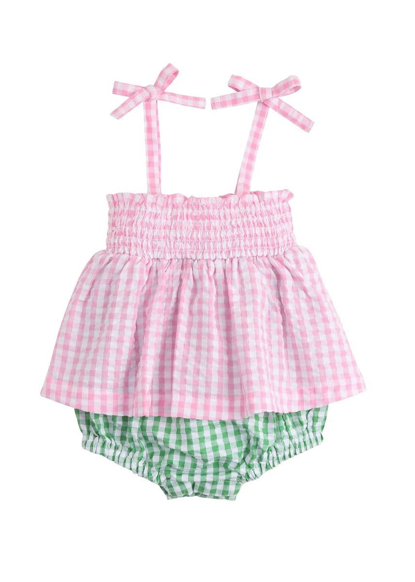 Lucy Sunsuit - Preppy Pink | Little English