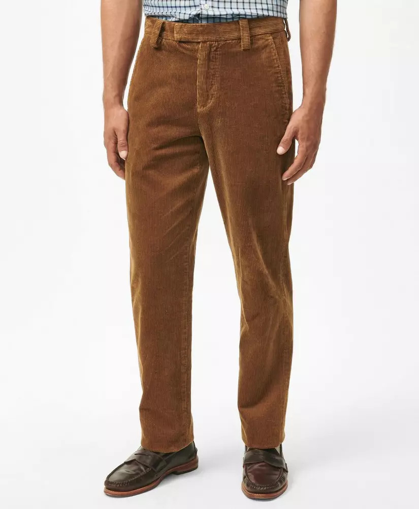 Regular Fit Cotton Wide-Wale Corduroy Pants | Brooks Brothers