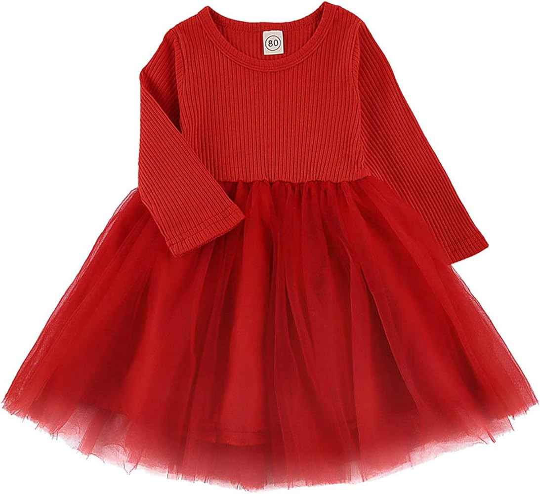Toddler Baby Girls Summer Dress Tutu Dresses Long Sleeve Infant Children Clothes for 1-5Years | Amazon (US)