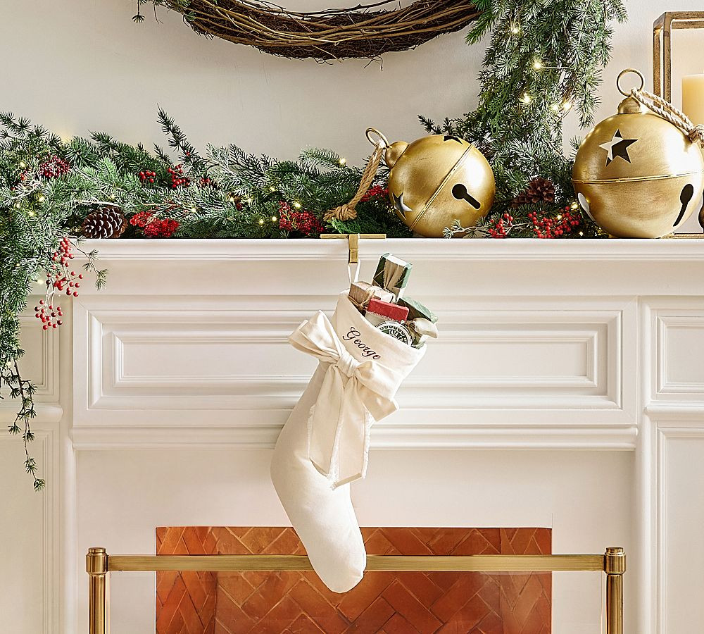 Classic Velvet Bow Stockings | Pottery Barn (US)