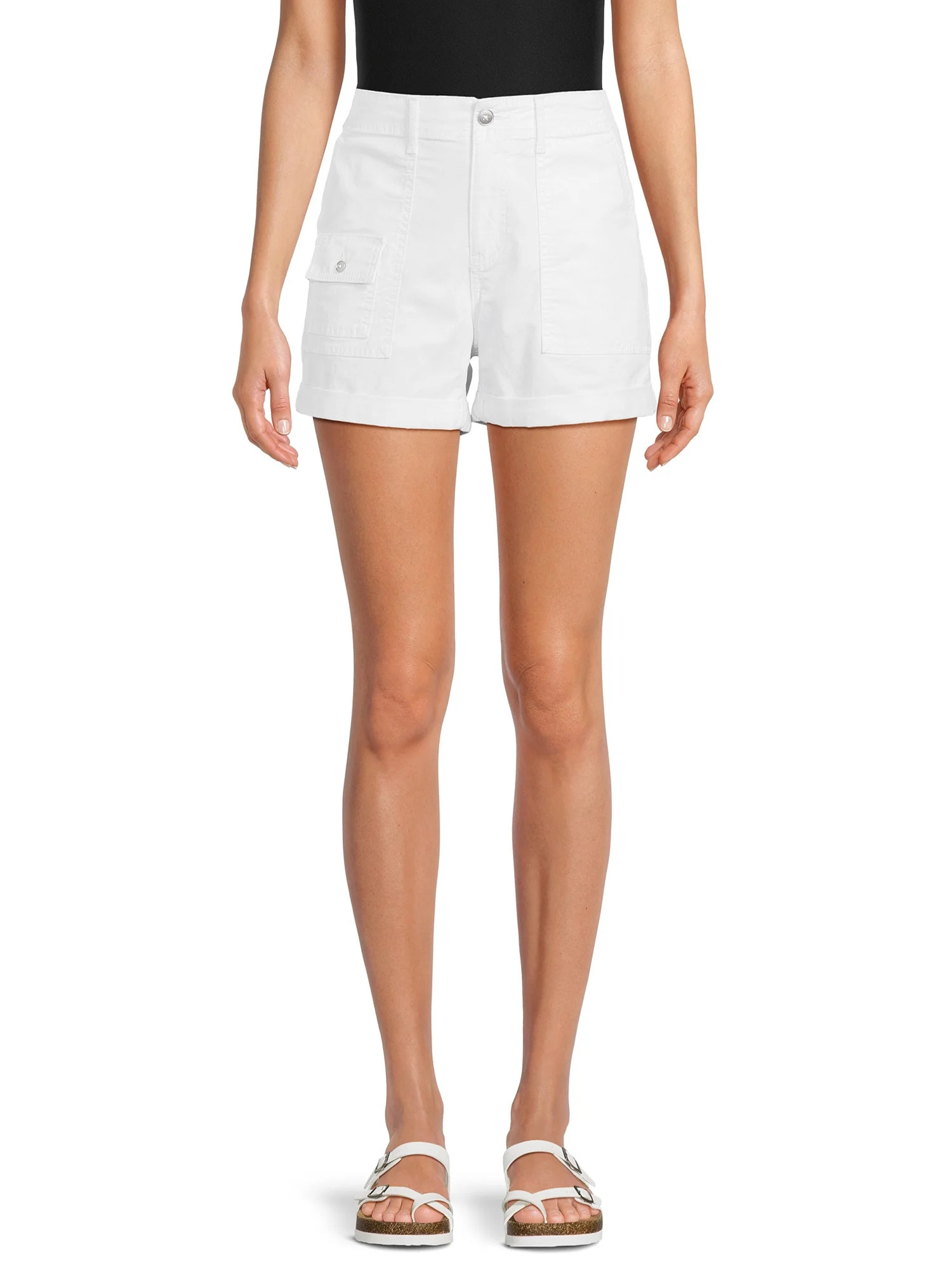 Time and Tru Women's and Women's Plus Utility Cuff Shorts, 4" Inseam, Sizes 2-20 | Walmart (US)