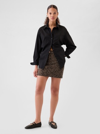 Leopard Denim Mini Skirt | Gap (US)