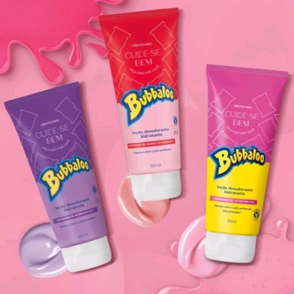 O combo que vem com o trio delicioso de hidratantes com cheirinho de Bubbaloo Tutti Frutti, uva e Morango.

#LTKfamily #LTKbeauty #LTKbrasil