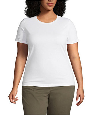 Plus Size Relaxed Supima Cotton Crew Neck T-Shirt | Macy's