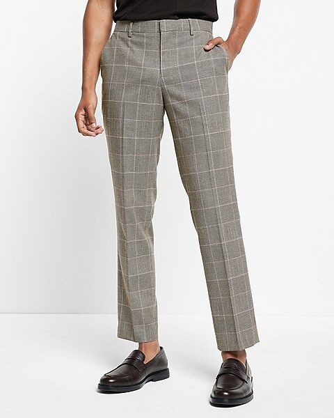 Slim Plaid Flannel Suit Pant | Express