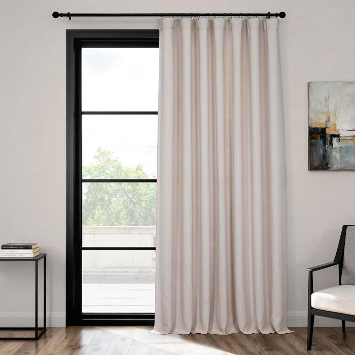 HPD Half Price Drapes - Faux Linen Curtains for Living Room (1 Panel) - 100W X 108L - Extra Wide ... | Amazon (US)