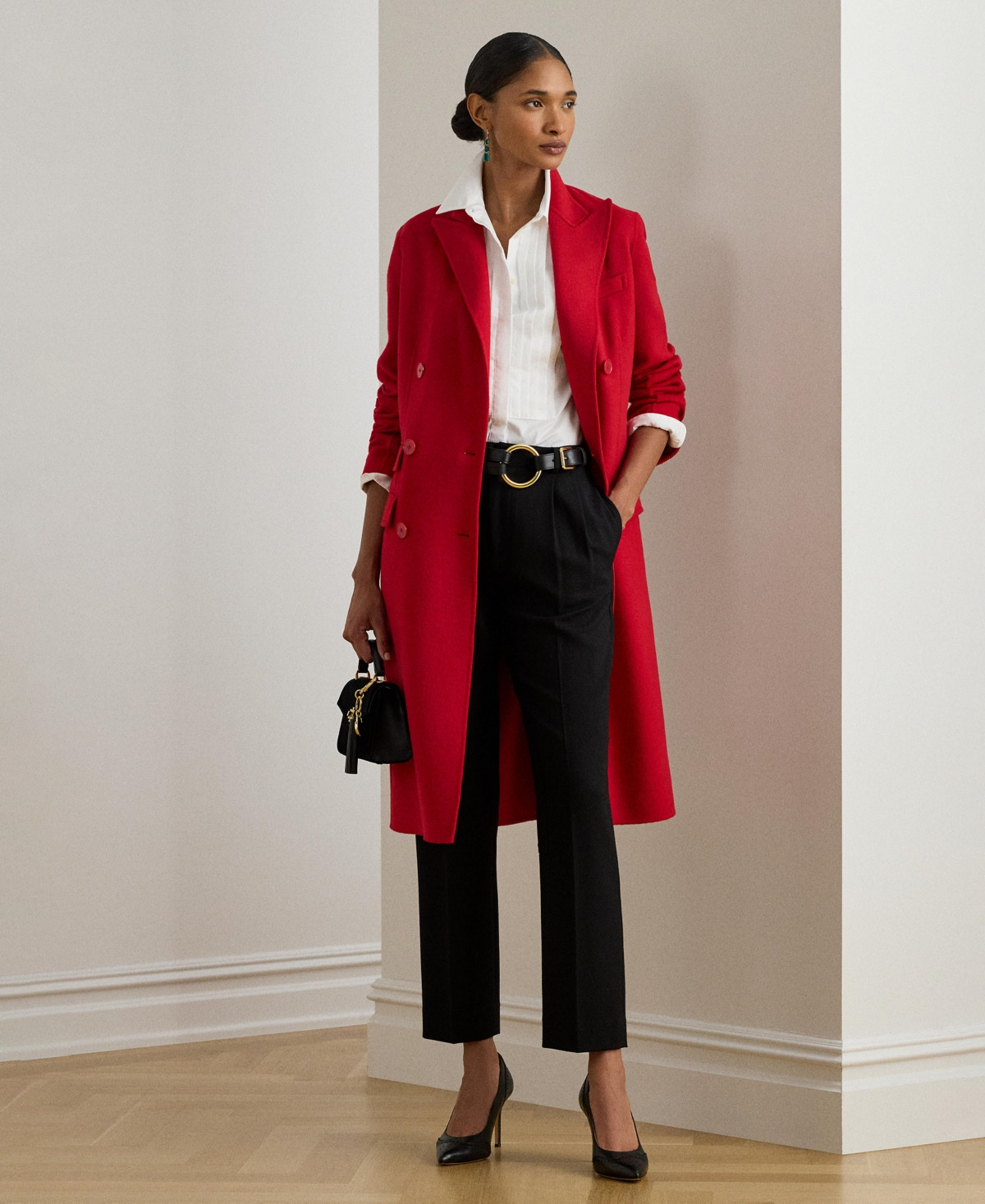 Lauren Ralph Lauren Women's Double Breasted Long Sleeve Coat - Ralph Red | Macy's