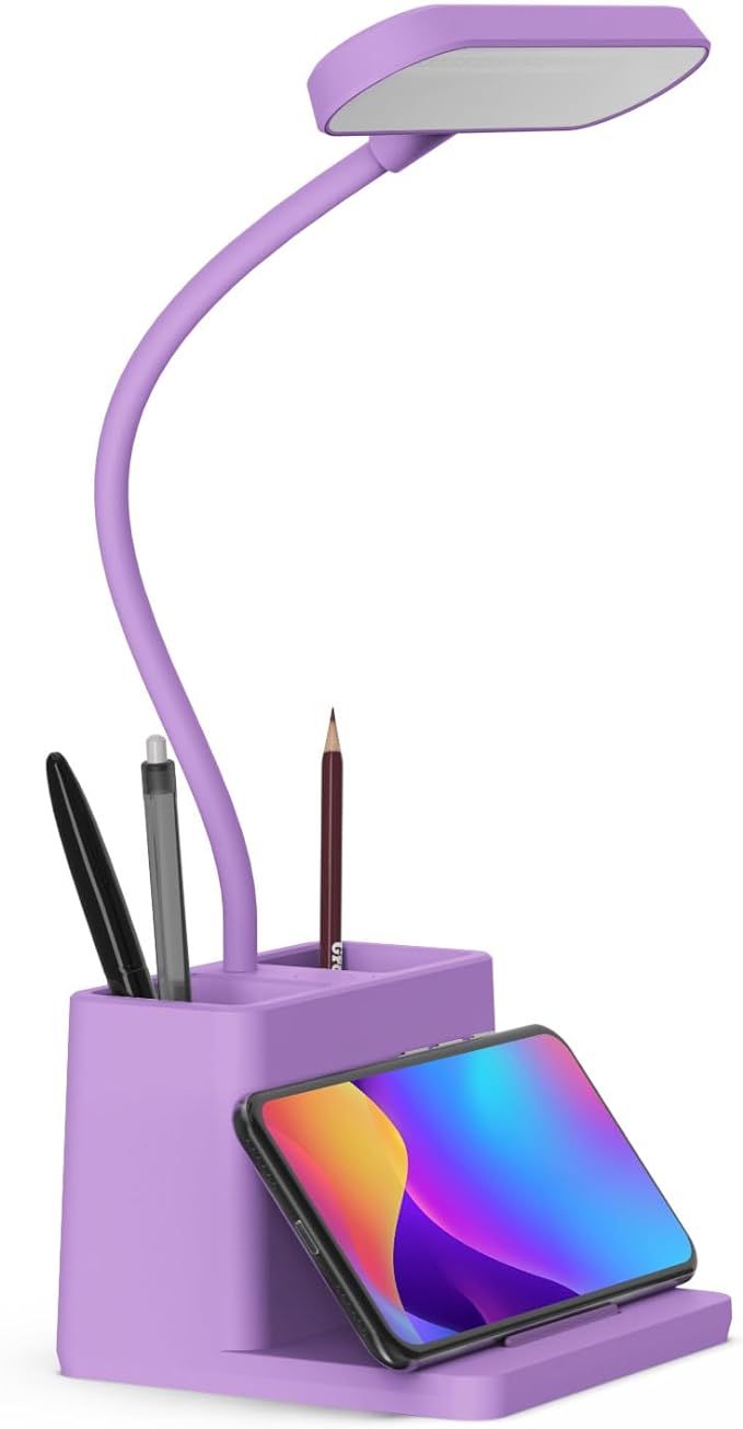AXX Purple Desk Lamp, Study Lamp/Desktop Lamps for Small Spaces - Small, Battery Operated, Rechar... | Amazon (US)