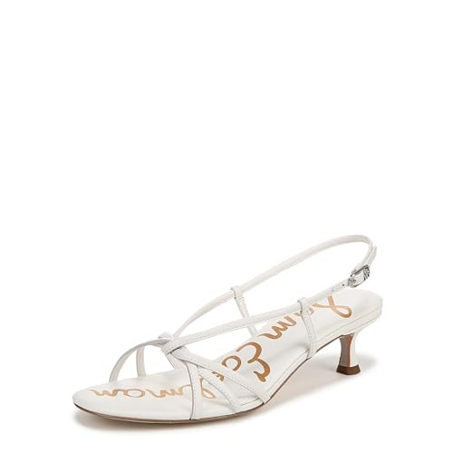Sam Edelman Women's Cressa Heeled Sandal, Bright White, 8 | Amazon (US)