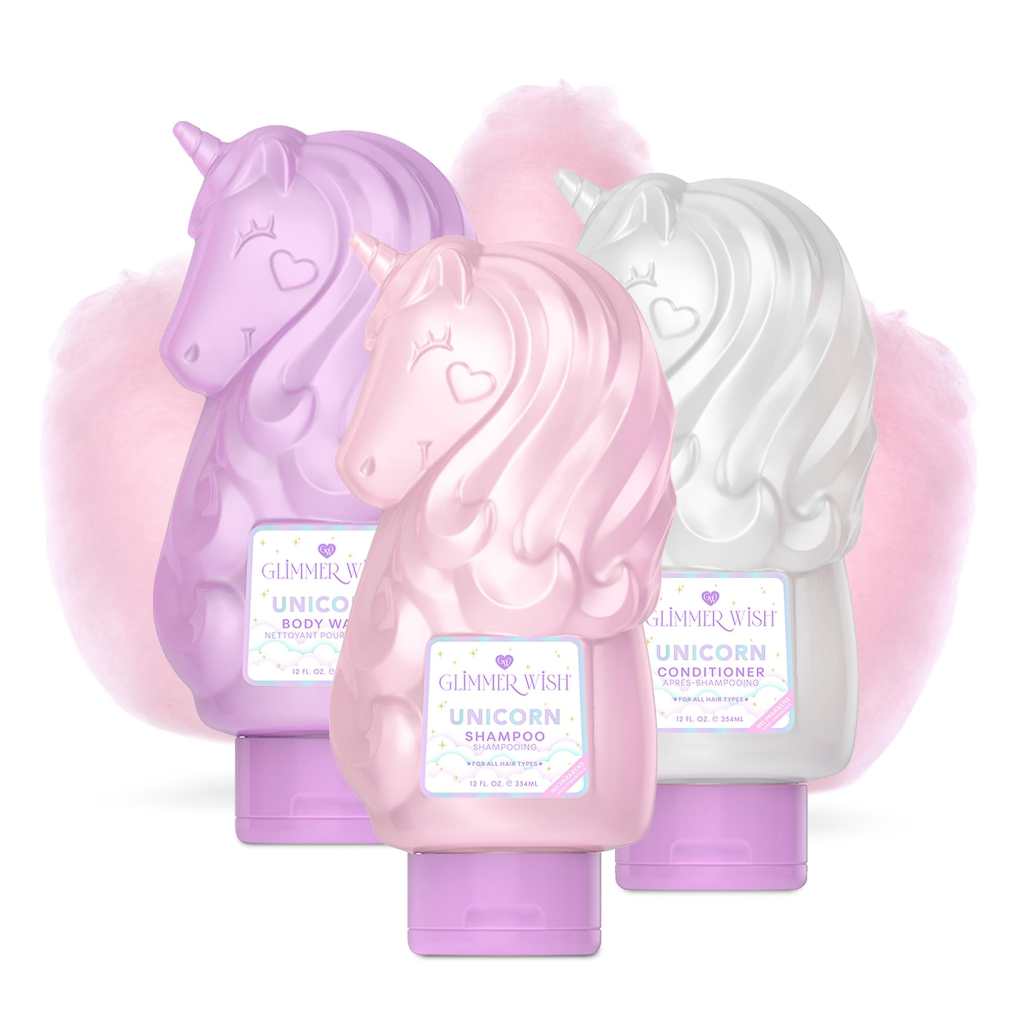 Glimmer Wish Premium Unicorn Shampoo + Conditioner + Body Wash, Vanilla Cotton Candy Scent, Derma... | Amazon (US)