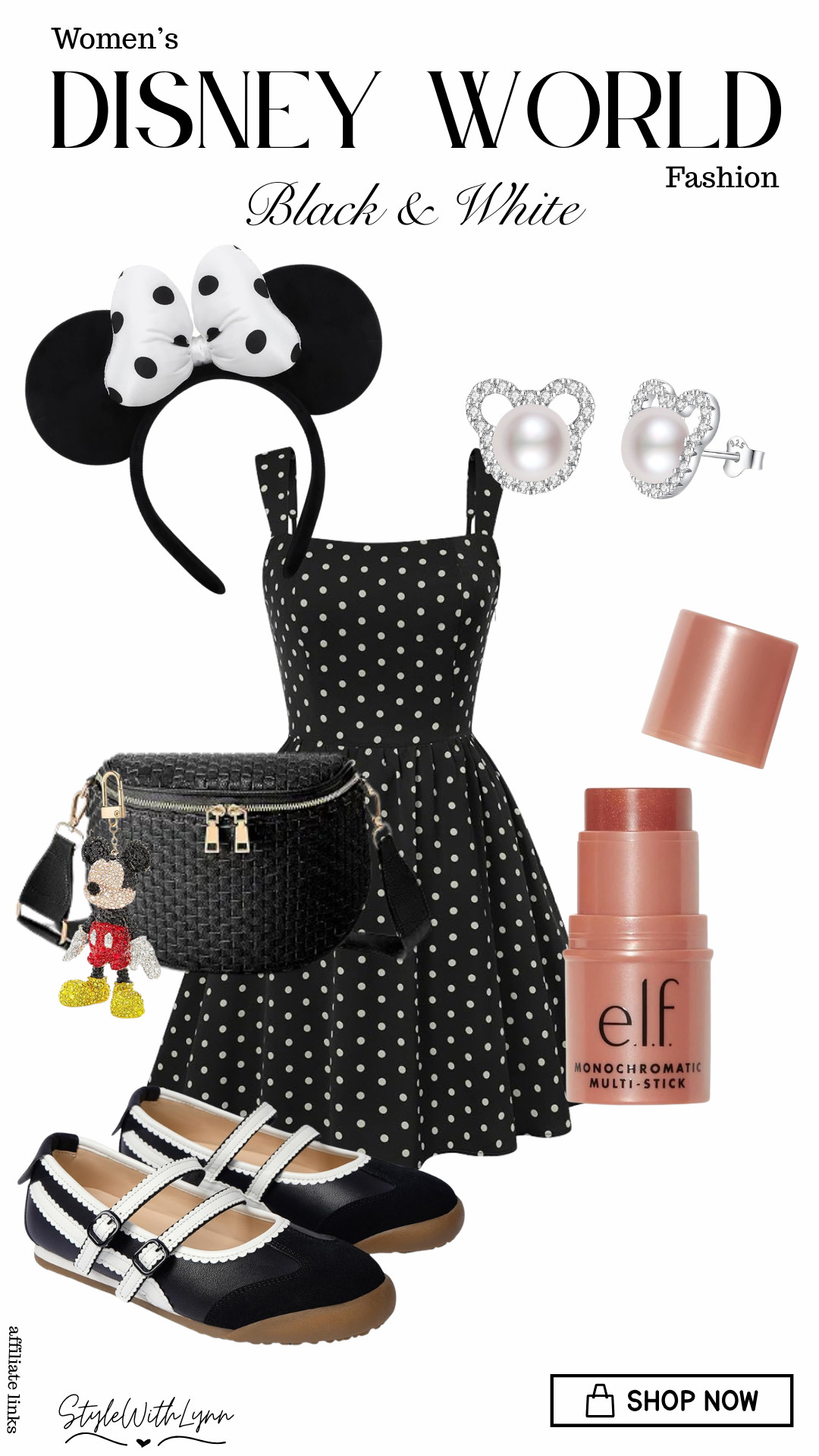 🖤🤍 Minnie-inspired magic, but make it CHIC! 🎀✨

This black & white polka dot Disney World outfit is giving classic Minnie Mouse with a stylish grown-up twist! The statement bow ears, pearl Minnie earrings, comfy Mary Jane shoes, and adorable crossbody bag make this the perfect look for a day at Magic Kingdom. ✨🏰

🛍️ SHOP THIS ENTIRE LOOK now, everything is linked for you! 

✨ Save this for your next Disney outfit!
👯‍♀️ Follow for more Disney World outfit inspiration, Disney mom style & vacation finds.

#DisneyWorldOutfits #DisneyOutfitIdeas #DisneyStyle #DisneyMom #MinnieMouseStyle #DisneyFashion #MagicKingdomOutfit #DisneyWorldFashion #MinnieMouseOutfit #DisneyVacationOutfits #WhatToWearToDisney #DisneyPacking 

 #LTKootd #LTKmomlife #LTKTravel