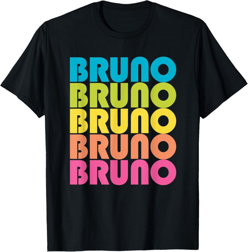 Bruno Music Teacher Bruno Lover Kids Retro Rainbow T-Shirt | Amazon (US)
