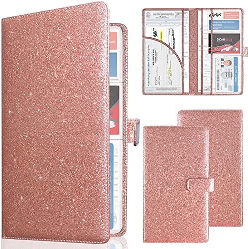 Car Registration and Insurance Holder Vehicle Glove Box Organizer Leather Car Document Holder for Dr | Amazon (US)