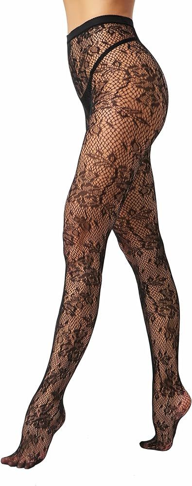 EVERSWE High Waist Fishnet Tights, Thigh High Suspender Stockings | Amazon (US)