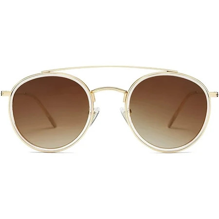 Borke Retro Round Polarized Sunglasses UV400 Double Bridge Circle Sun Glasses SJ1104 | Walmart (US)