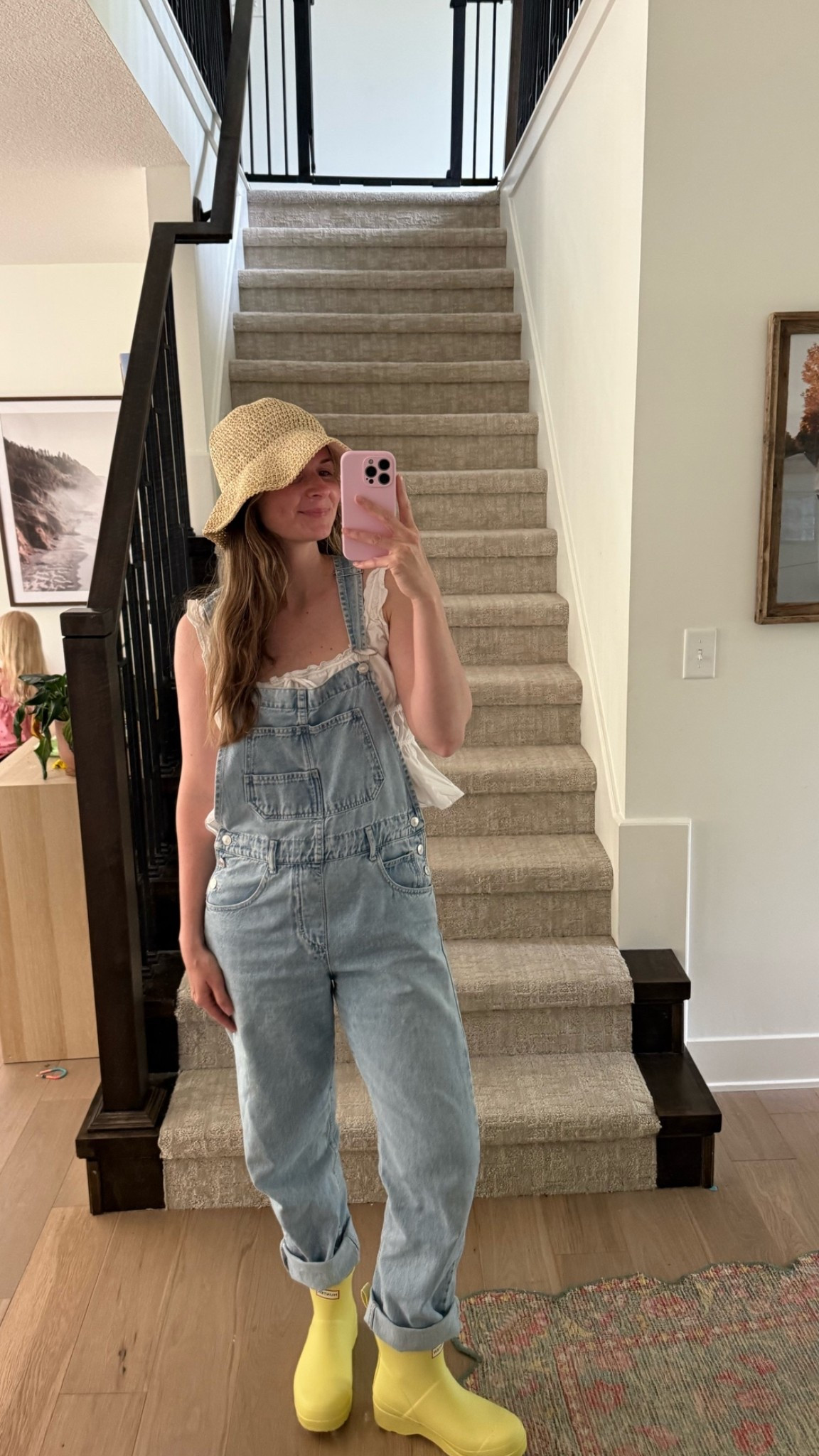 wearing a small in overalls (bleu moon), a pair of my favorites I’ve had for years, a classic overall! sized up in poplin top for a little longer fit, restocked! Fun yellow hunter boots for gardening and outdoor play! 

Spring outfit, summer outfit, postpartum

#LTKootd #LTKmomlife