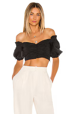 L'Academie The Marjori Crop Top in Black from Revolve.com | Revolve Clothing (Global)