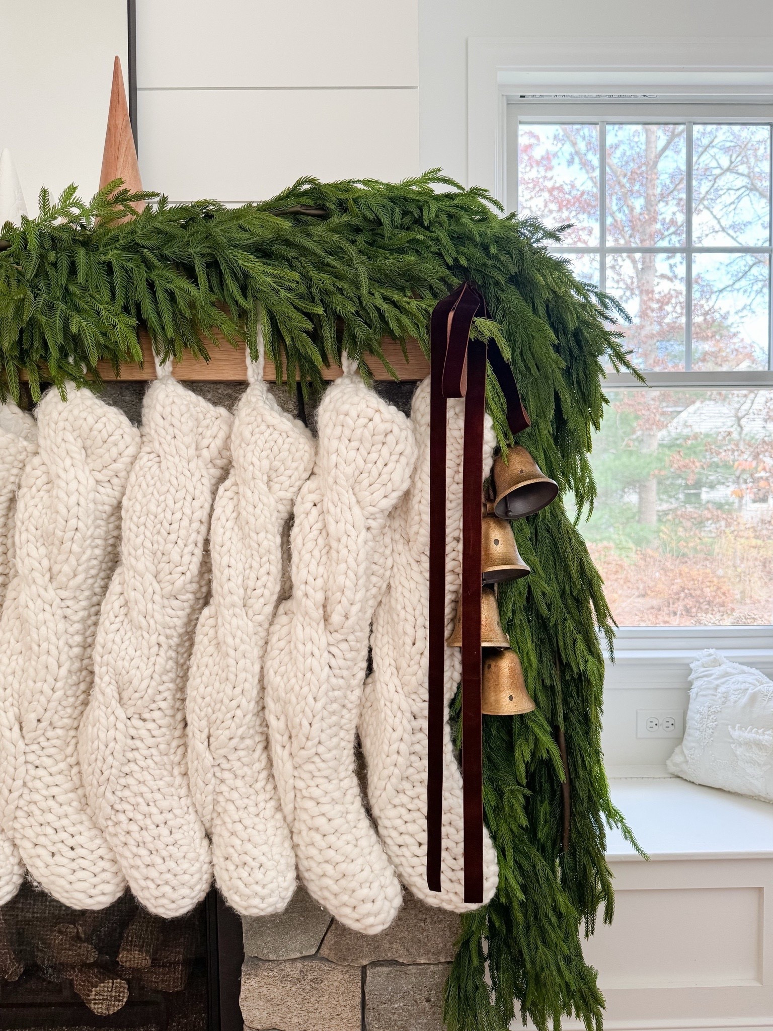 Modern coastal living room, home decor, holiday decor mantel decor  stockings garland 

#LTKHome #LTKFindsUnder50 #LTKHoliday