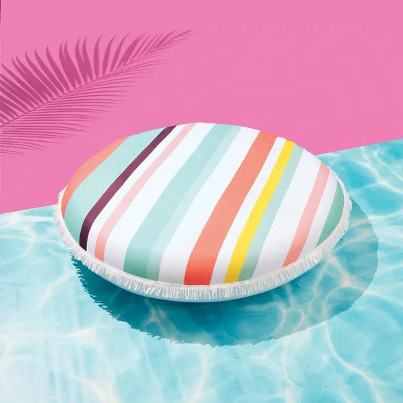 Towel Top Pool Float Multi Stripe - Sun Squad™ | Target