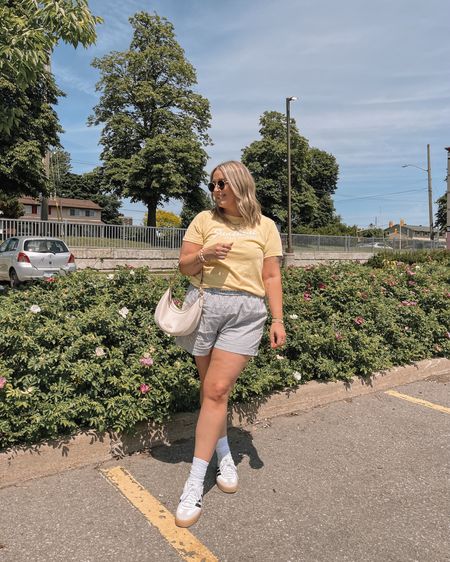 Comfy casual summer outfit - butter yellow graphic tee (L), striped boxer shorts (XL - size up if you have a booty!), adidas sambas


#LTKmidsize #LTKstyletip #LTKsummer